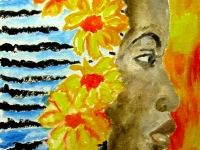 Woman with Flowers by Dolores Frails.jpg